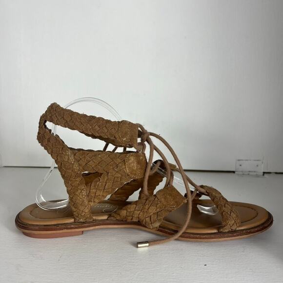 Arturo Chiang Sandals Womens 10M Brown Braided Suede Gladiator Cassie Lace-Up - Picture 7 of 10
